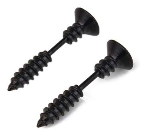Aros Punk Tornillo Black Hombre Mujer Earing Moda 2022-1