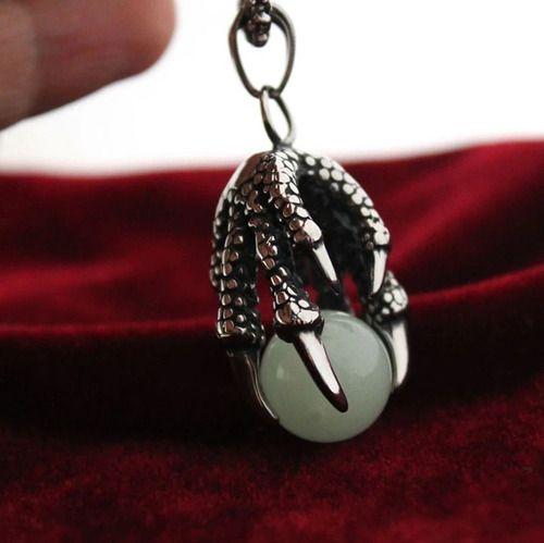 Collar Garra Vikingo Brillo En La Oscuridad Hombre Mujer-2
