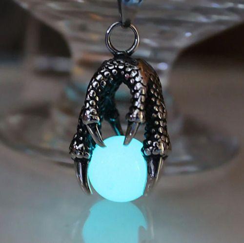 Collar Garra Vikingo Brillo En La Oscuridad Hombre Mujer-6