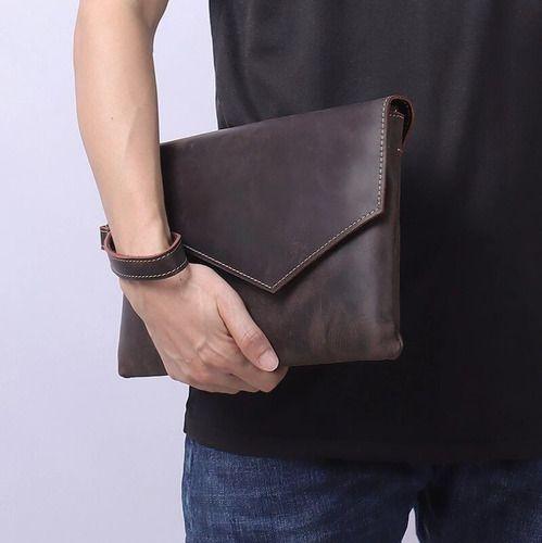 Bolso De Mano Mini Maletin Cuero Genuino Para Hombre Mujer-4