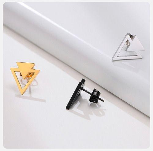 Aros Triangulo Punta Flecha Punk Hombre Mujer Earing Moda-4