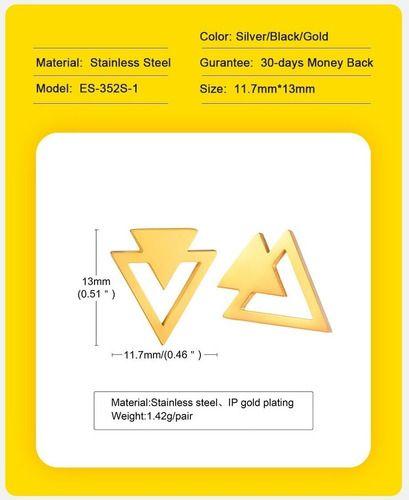 Aros Triangulo Punta Flecha Punk Hombre Mujer Earing Moda-5