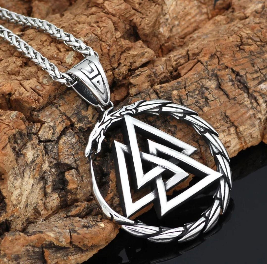 Collar Vikingo Valknut Dragon Hombre Mujer Moda 2019-3