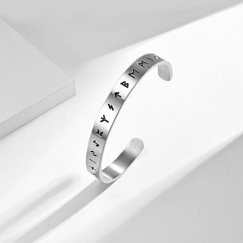 Pulsera Vikinga Runas Silver Hombre Moda-1