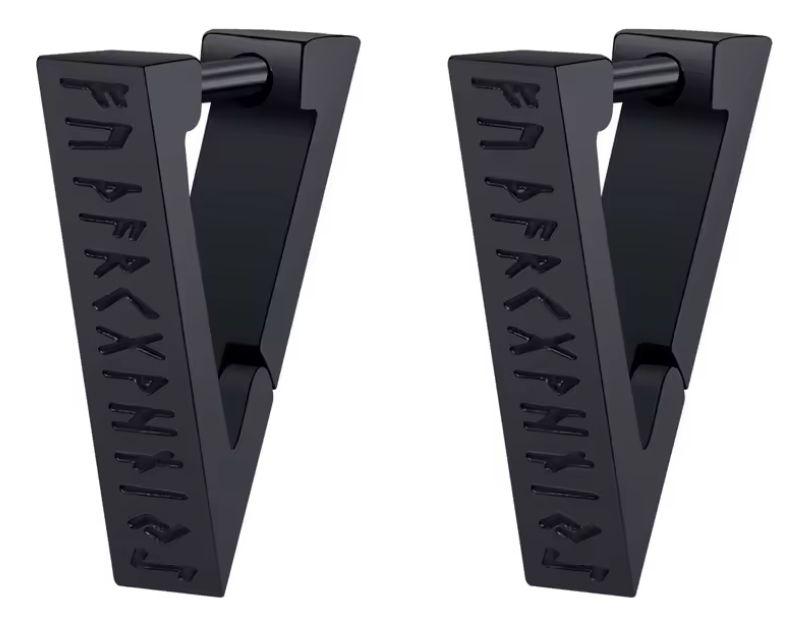 Aros Vikingos Black Silver Runas Vikingas Hombre Mujer-0