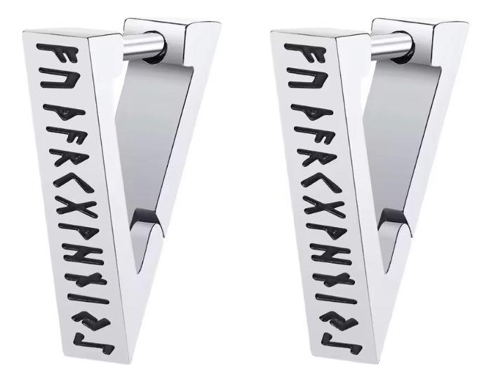 Aros Vikingos Black Silver Runas Vikingas Hombre Mujer-6