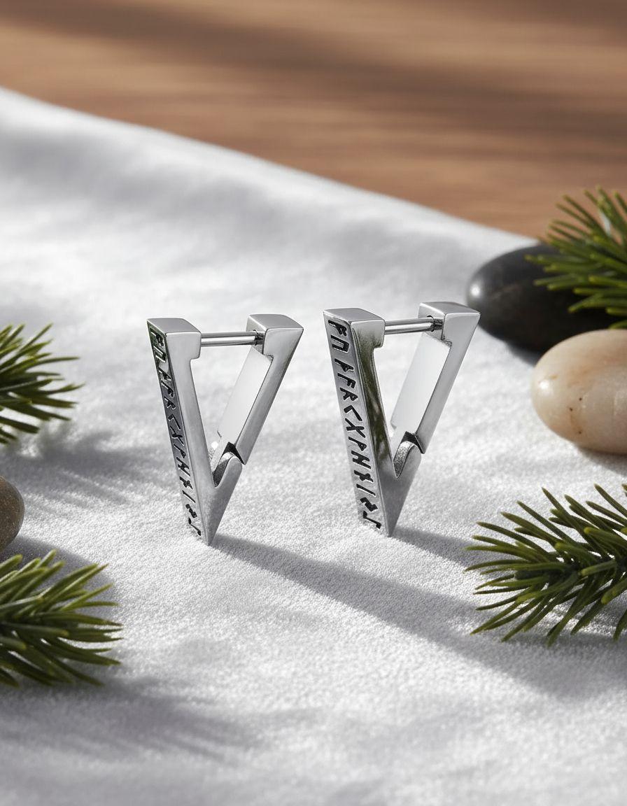Aros Vikingos Black Silver Runas Vikingas Hombre Mujer-7