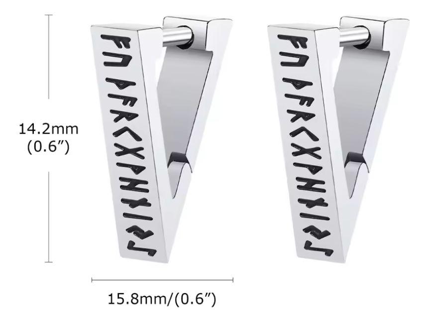 Aros Vikingos Black Silver Runas Vikingas Hombre Mujer-9
