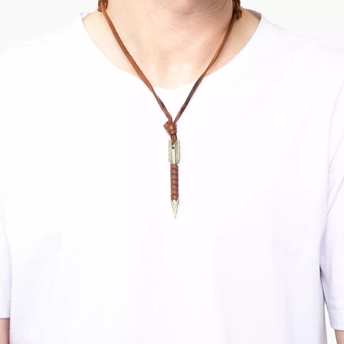 Collar De Cuero Flecha Hombre Mujer Moda 2021-3