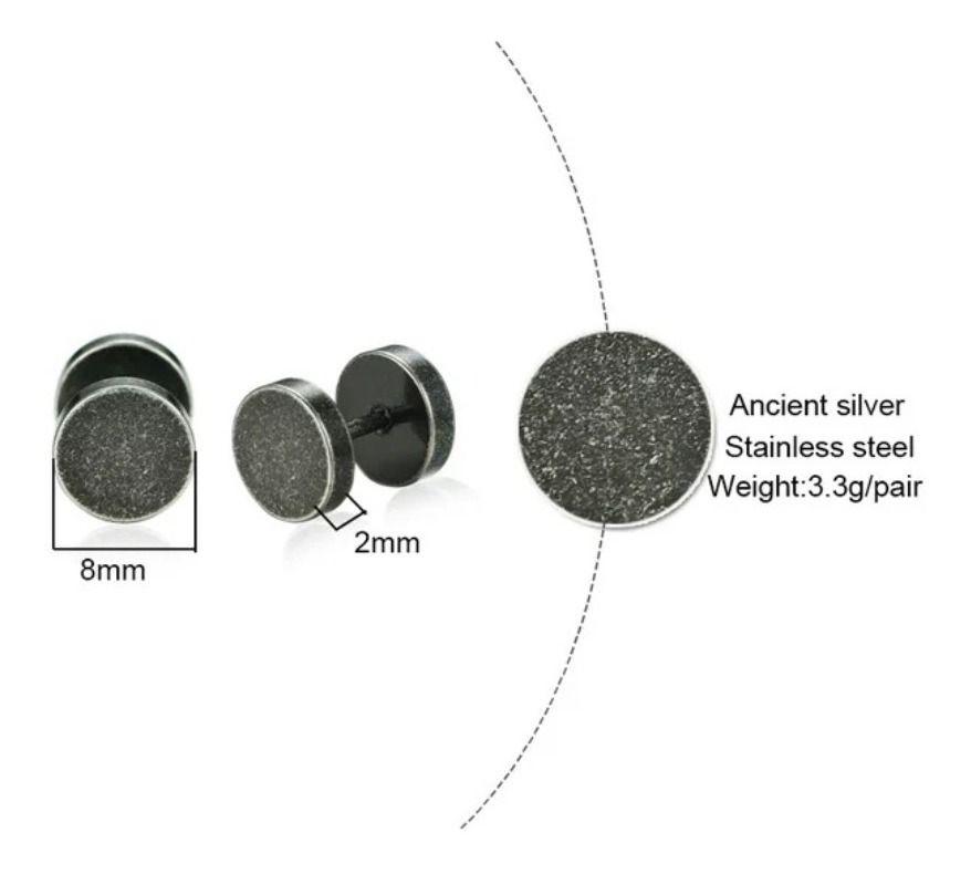 Aros Punk Silver Metal Hombre Mujer Moda 2019-5