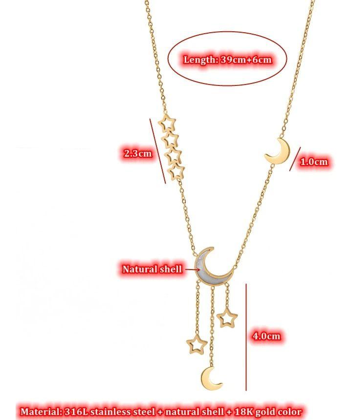 Collar Luna Estrellas Para Damas Parejas Moda 2025-2