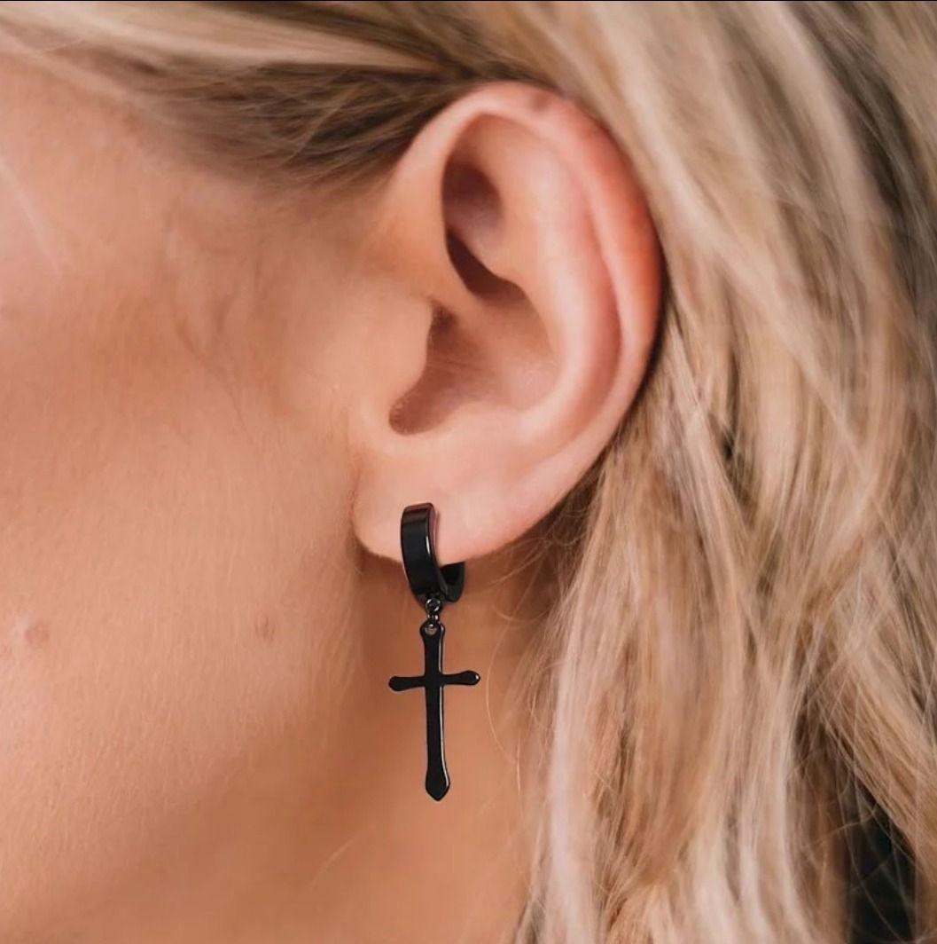 Aros Punk Cruz Black Space Hombre Mujer Moda M1-3