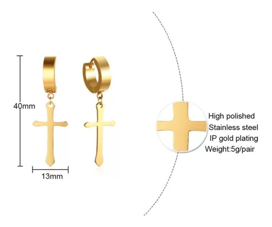 Aros Punk Cruz Black Space Hombre Mujer Moda M1-4