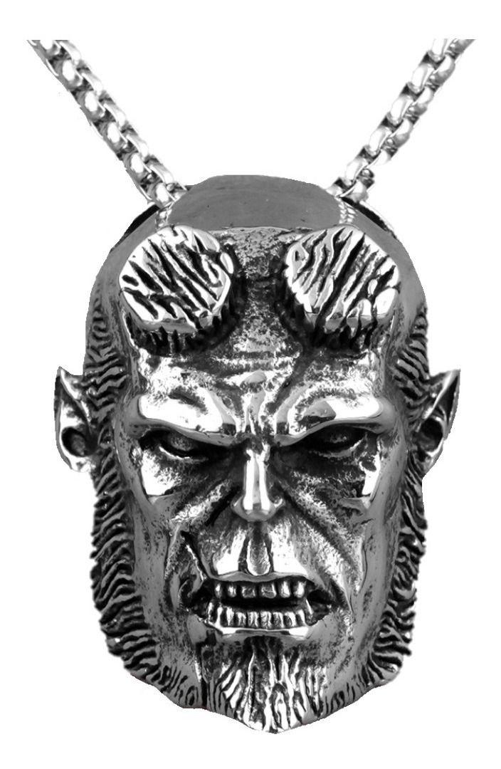 Collar Hellboy Titanio Silver Space Hombre Mujer-0