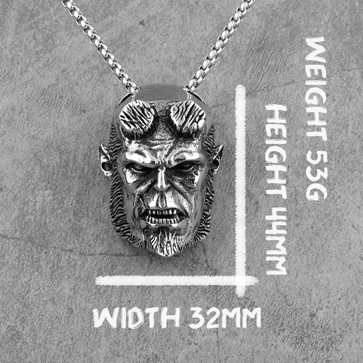 Collar Hellboy Titanio Silver Space Hombre Mujer-4