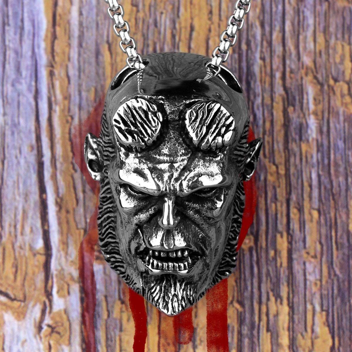 Collar Hellboy Titanio Silver Space Hombre Mujer-5