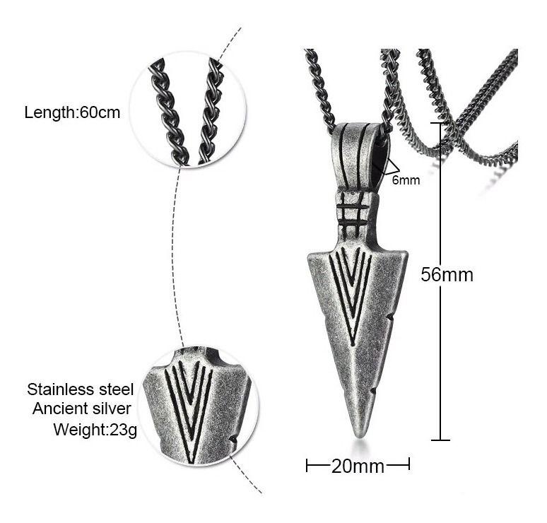 Collar Flecha Vikinga Black Nordica Hombre Mujer Moda 2020-2