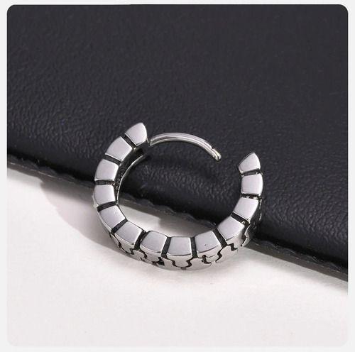 Aros Punk Hombre Mujer Vikingo Grabado Earing Moda-4