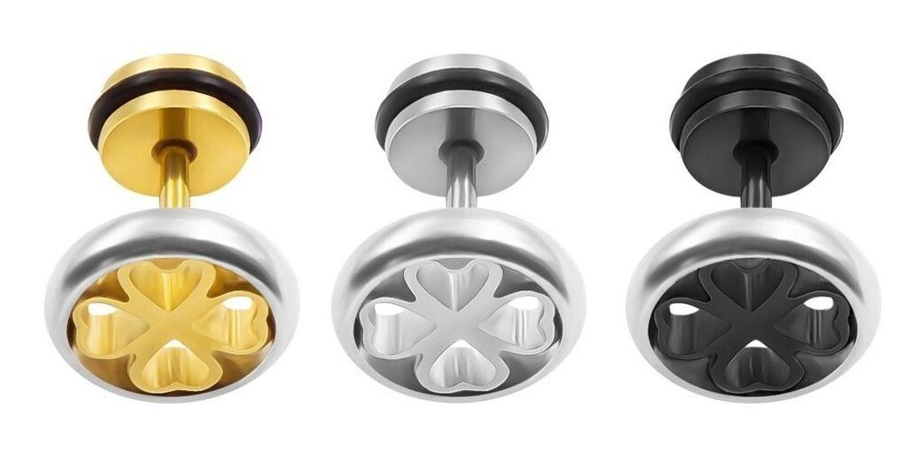 Aros Trebol Silver Circular Hombre Mujer Moda-2