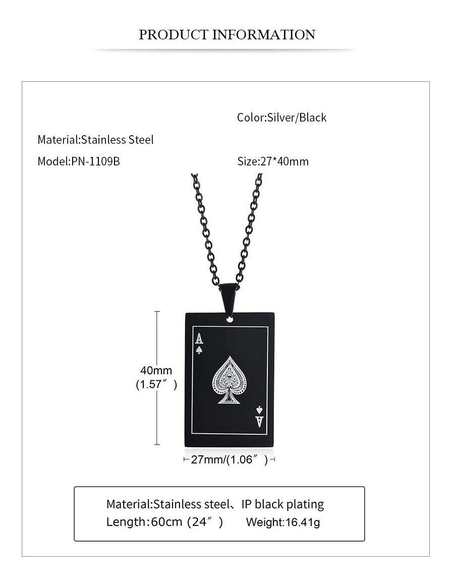 Collar As De Picas Black Hombre Mujer-3