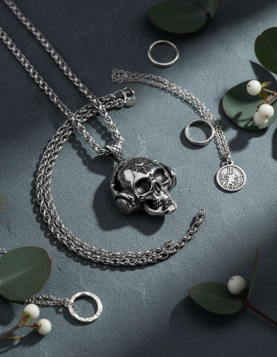 Collar Craneo Calavera Audifonos Moda Punk-2