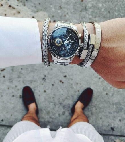 Pulsera De  Hombre Caballeros N° Romanos Plateada Moda 2019-4