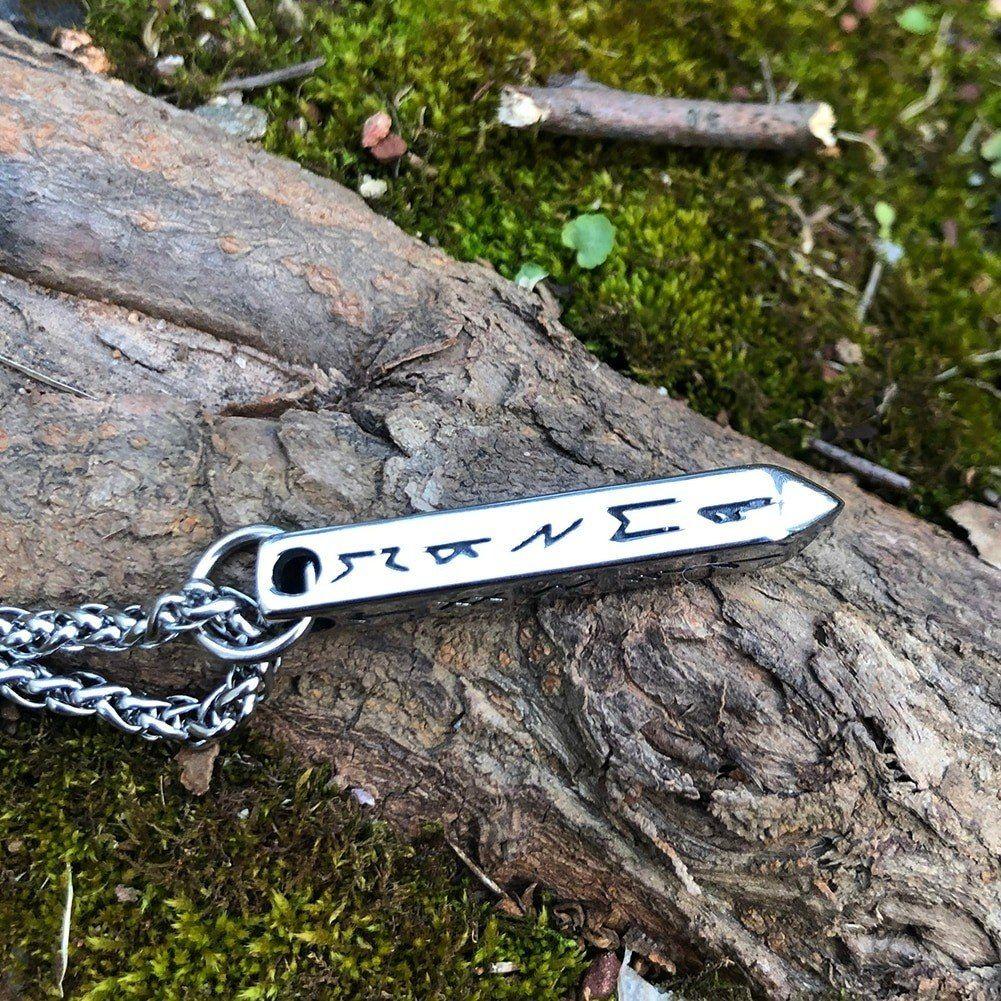 Collar Vikingo Odin Titanio Runas Nordica Silver-4