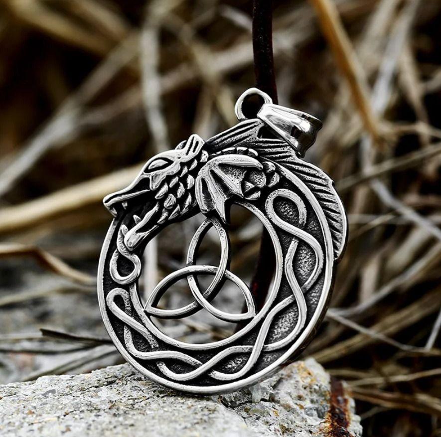 Collar Celta Amuleto Dragon Vikingo Moda Nordica-2