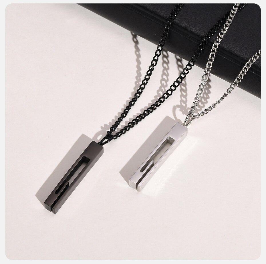 Collar Rectángulo Vintage Space Hombre Mujer Moda-2