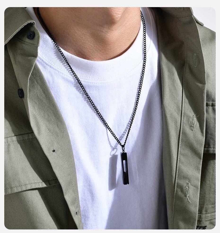 Collar Rectángulo Vintage Space Hombre Mujer Moda-4