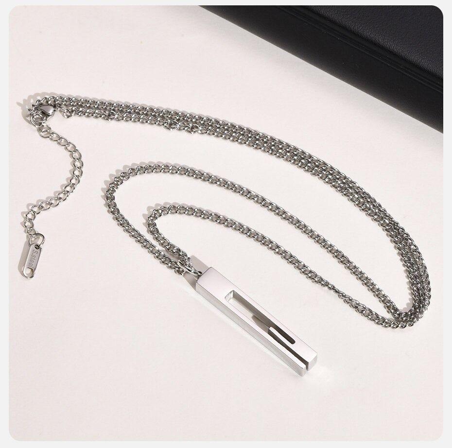 Collar Rectángulo Vintage Space Hombre Mujer Moda-9