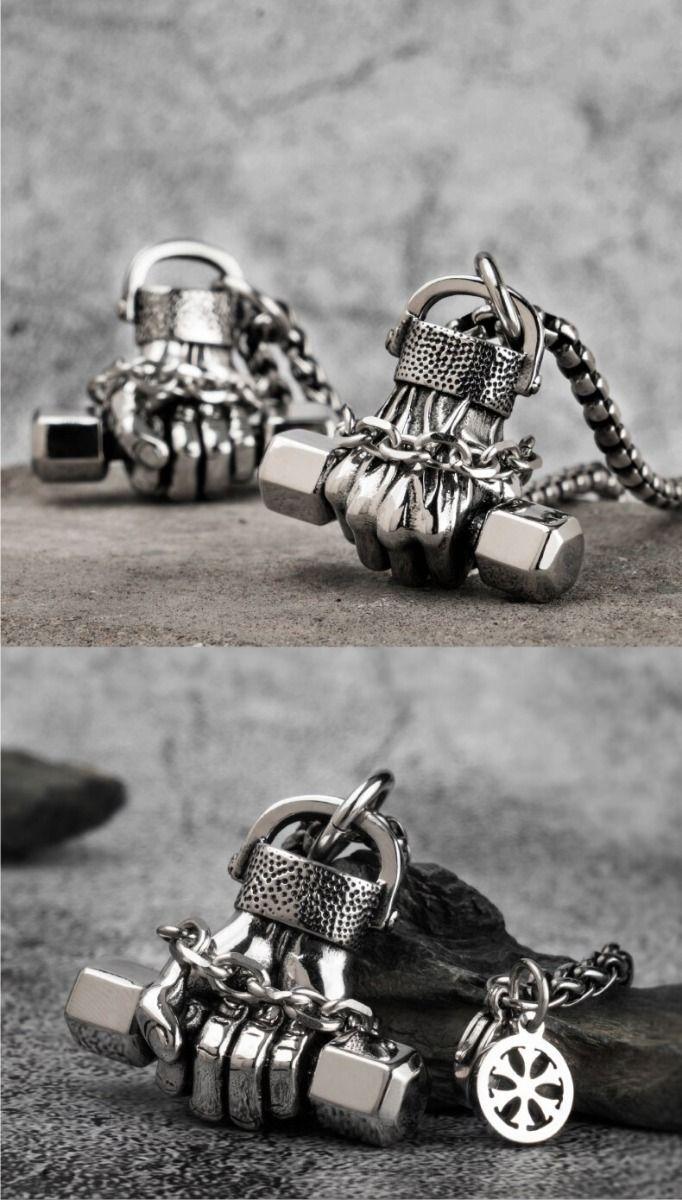 Collar De Caballero Mancuerna Gym Gimnasio Moda-3