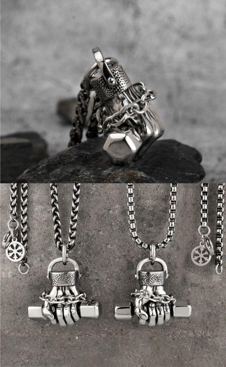 Collar De Caballero Mancuerna Gym Gimnasio Moda-4