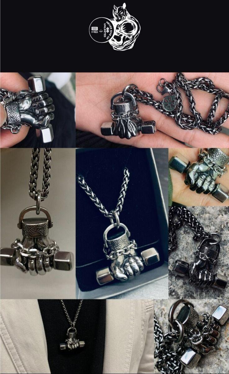 Collar De Caballero Mancuerna Gym Gimnasio Moda-6