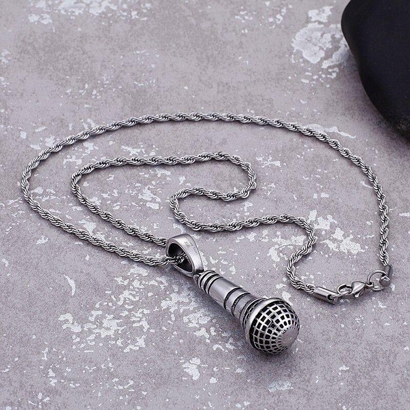 Collar Micrófono Música Hombre Mujer Moda Style-5