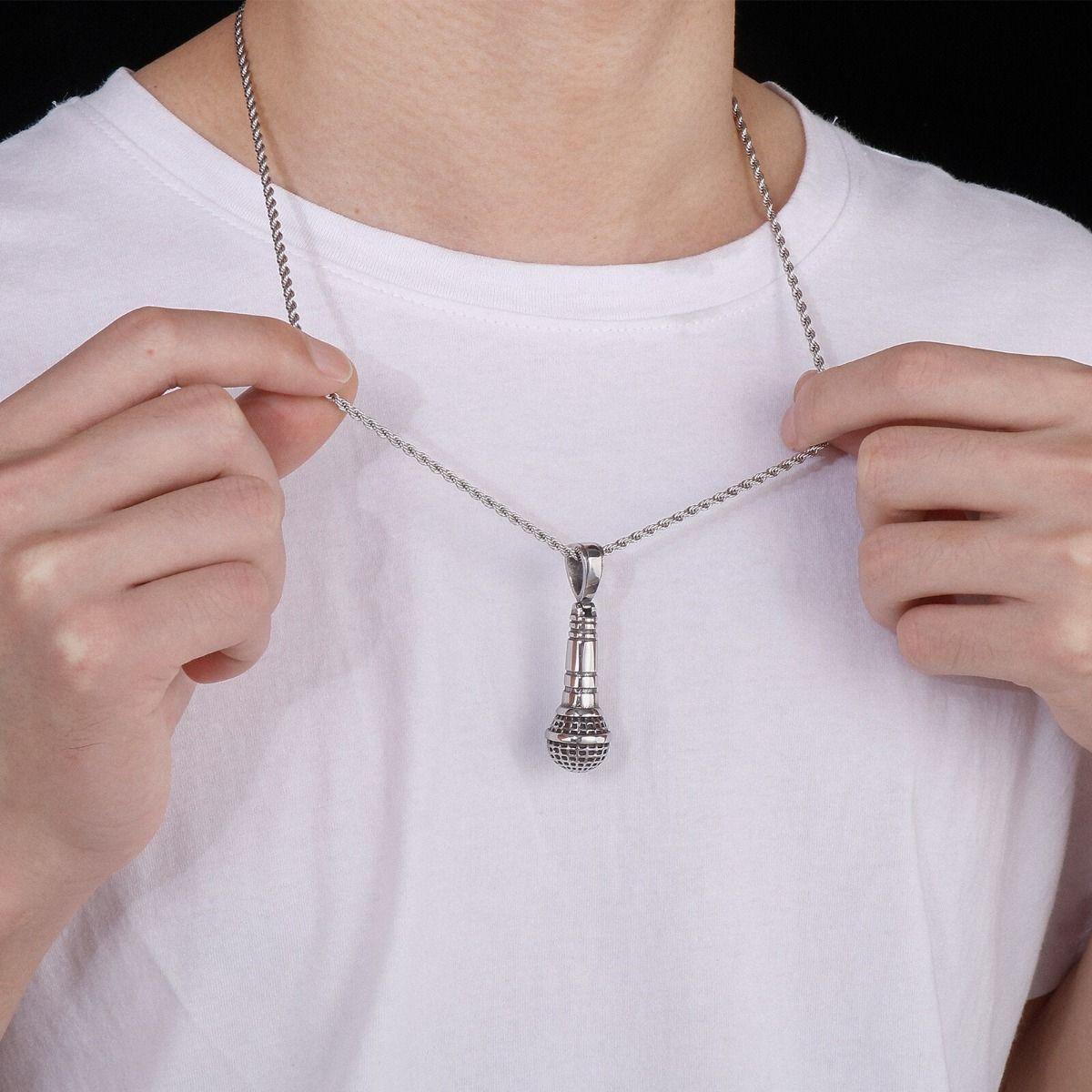 Collar Micrófono Música Hombre Mujer Moda Style-6