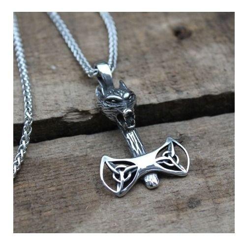 Collar Vikingo Lobo Nórdico Hombre Caballeros Moda 2020 .x-2