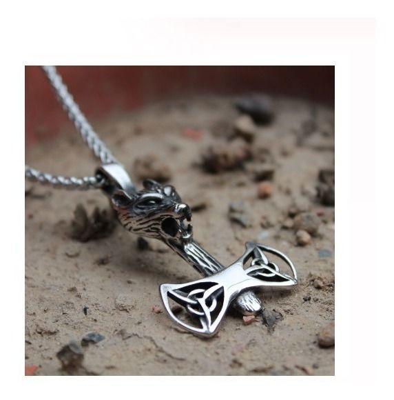 Collar Vikingo Lobo Nórdico Hombre Caballeros Moda 2020 .x-3