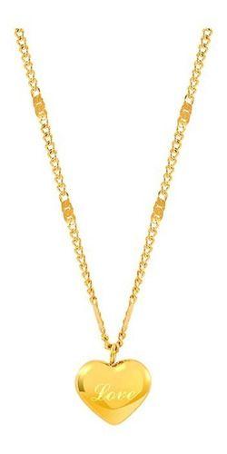 Collar Corazon Gold Love Amor Damas Moda Femenina-0