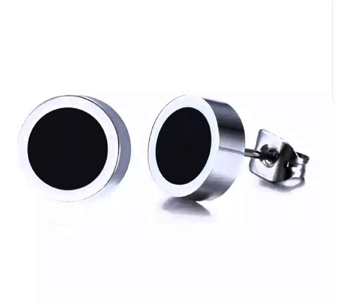 Aros Punk Black And Silver Circular Hombre Mujer Moda 2019-2