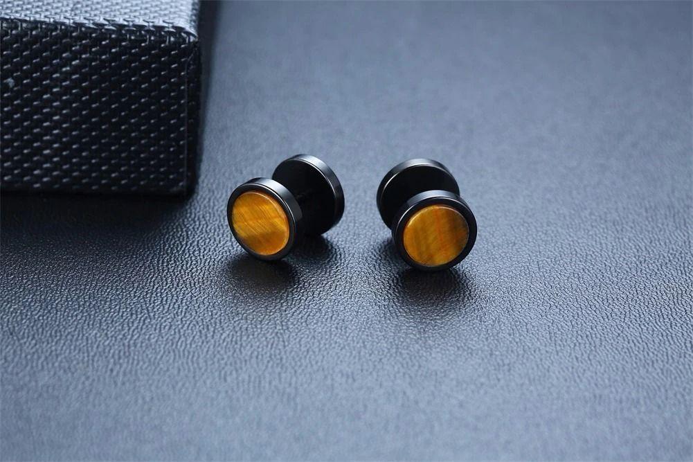 Aros Punk Hombre Mujer Ojo De Tigre Earing Moda 2022-1