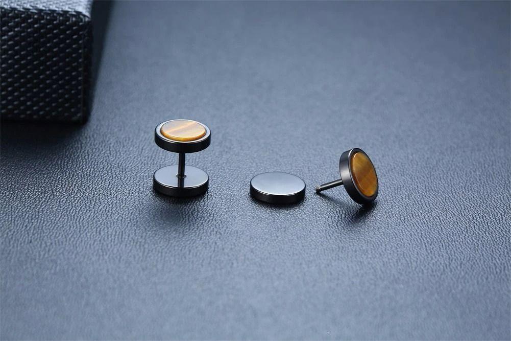 Aros Punk Hombre Mujer Ojo De Tigre Earing Moda 2022-3