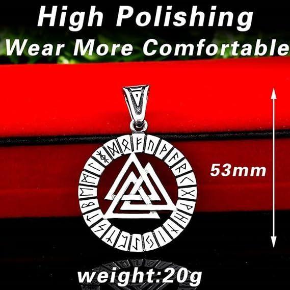Collar Vikingo Brujula Valknut Runas Hombre Moda Masculina-5