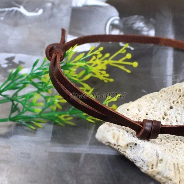 Collar De Cuero Pluma Turquesa Hombre Mujer Style-2