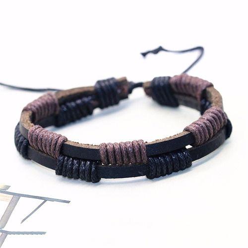 Pulsera De Caballero Y Dama De Cuero  Elegante Y Juvenil 85-3