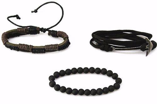 Pulsera De Caballero Y Dama De Cuero  Elegante Y Juvenil 85-4