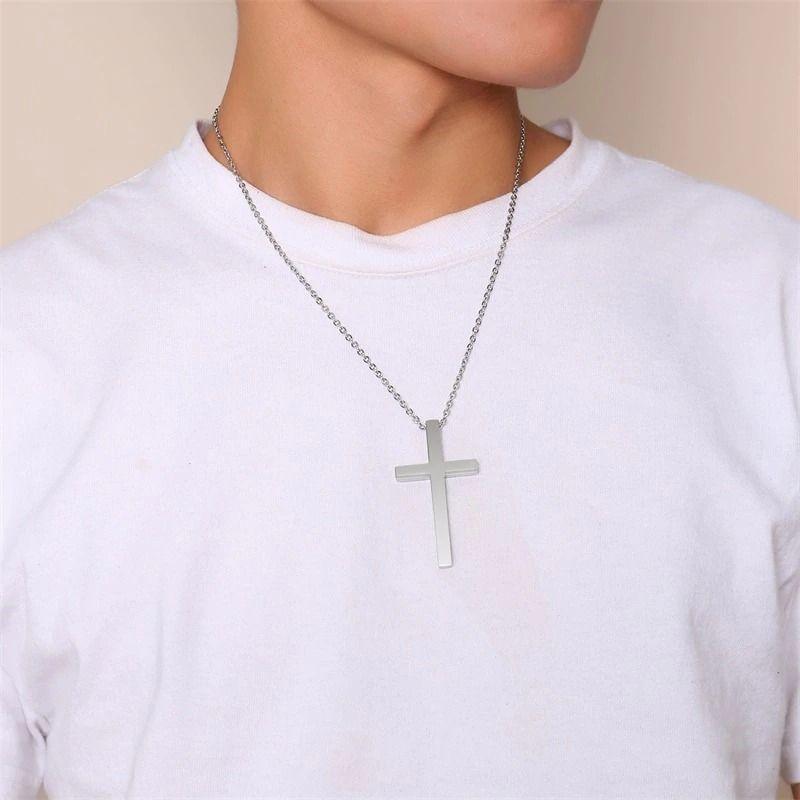 Collar Cruz Silver Space Hombre Mujer Filipenses 4:13-3