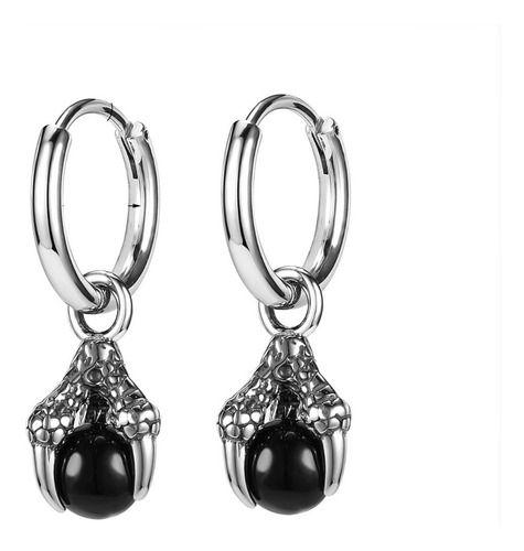 Aros Punk Hombre Mujer Garra Piedra Onix Earing Moda-0