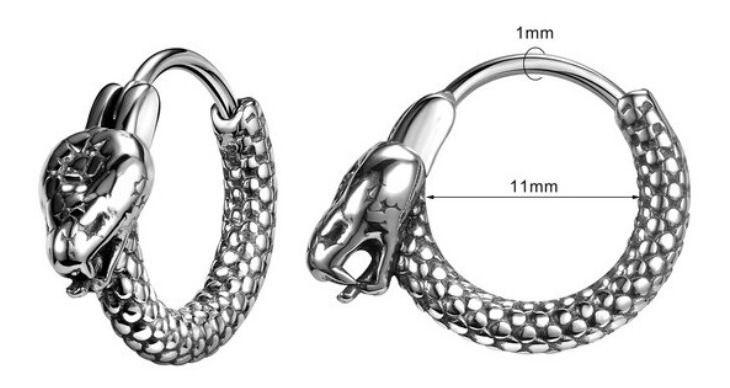 Aros Punk Hombre Mujer Serpiente Cobra Earing Moda-3