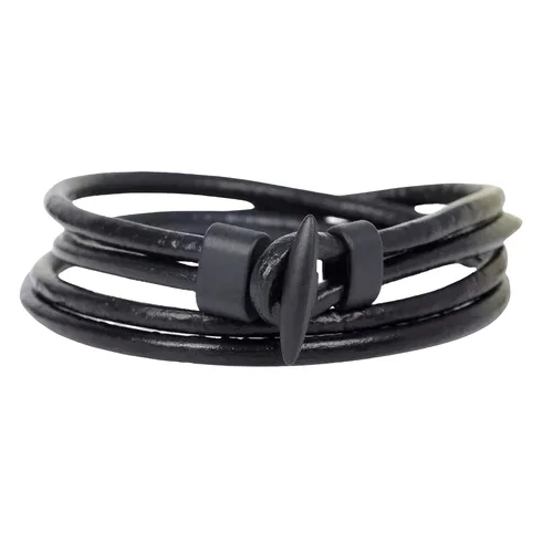 Pulsera De Cuero 2blegiro Hombre Caballero Elegante Juvenil-0